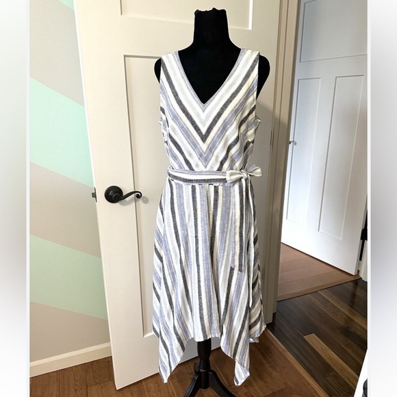 Sharagano linen high low dress - Picture 2 of 8